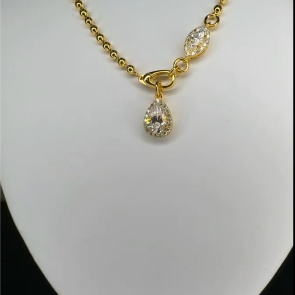 Gold over Silver Moissanite Necklace